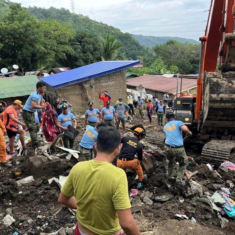 A Philippine town in the shadow of a volcano is hit by landslides it never expected